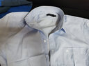 杉杉短袖衬衫男 夏季薄款中年爸爸装商务格子条纹休闲易打理白衬衣 蓝白条纹 41 实拍图