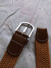 畅印 男女腰带针扣加厚编织帆布腰带皮带休闲裤带松紧裤带百搭腰带 棕色 105cm -110cm 实拍图