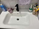 优莱可可落地式浴室柜陶瓷一体盆洗手盆柜组合卫生间洗脸盆洗漱台池太空铝 绅士灰落地大门加镜柜43cm 实拍图