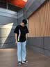 GENIOLAMODE牛仔裤男日常休闲个性男士长裤宽松直筒垂坠牛仔裤 实拍图