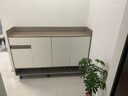 第一森林鞋柜门口家用大容量阳台储物柜现代简约玄关柜入户一体靠墙收纳柜 【实木生态板】天辰灰+暖白140cm 组装(自行安装) 实拍图