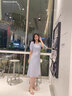 ZHR凉鞋女夏季新品仙女风粗跟一字带方头女鞋不规则交叉绊带高跟鞋子 杏色（纯色款） 39 实拍图
