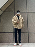 NYING美式工装棉服男冬季新款高街潮牌炸街加厚保暖棉衣外套宽松棉袄子 M9066黑色 XL 130-150斤 实拍图
