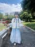 安妮优儿汉服女童秋冬季马面裙2025新款超仙古装儿童女孩唐装古风裙子冬款 蓝色 140 实拍图