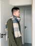 CAIKAYI 潮流围巾女男冬季情侣围巾男士圣诞节送男友礼物围脖男生ins潮格子保暖韩版围脖男士披肩 潮流仿羊绒-【蓝格】 实拍图