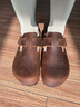 Devo的沃软木勃肯鞋男女同款时尚全包油腊皮单鞋复古情侣休闲鞋 66008 深棕油蜡牛皮 36 （建议拍小一码） 实拍图