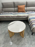 舒歌（SHU GE） 圆形茶几 客厅简约轻奢小圆桌 玻璃实木免漆茶桌小户型茶几桌 大理石纹桌面60cm(不含边几) 实拍图