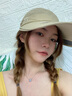 Ceokue遮阳帽女防晒帽男士太阳帽子女户外夏季凉帽骑车遮脸空顶夏天 印花款-卡其色 可调节 实拍图