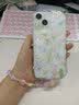 世韩适用苹果14手机壳气囊四角防摔带手链条高级感iPhone14保护套透明小碎花图案手机链仙女款七夕 实拍图
