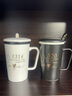 蒙福两杯装 创意陶瓷杯带盖马克情侣对杯咖啡杯大容量办公喝水杯套装一对礼盒杯子男生日情人节送女朋友女生 精品情侣对杯两只装+手提袋--B 380ml 实拍图