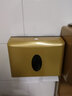 波洛克（Pollock）擦手纸盒壁挂式卫生间纸巾盒免打孔厕所抽纸盒纸巾盒洗手间商用 3828金色打孔+免钉螺丝+1包抽纸 实拍图
