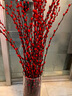 开时果 银柳鲜枝干花年宵花卉 红色真花福桶银柳水培植物室内装饰鲜花 【100cm】银柳40枝（喜庆红） 实拍图