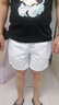 墨儿伊夏季男士短裤欧美运动速干五分裤纯色休闲宽松大裤衩子沙滩裤潮  白色 XL (135-145斤) 实拍图