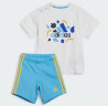 阿迪达斯（adidas）童装24夏季男童宝宝棉质休闲运动T恤短袖套装IS2682蓝 104cm 晒单实拍图