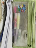 三年二班 透明网纱考试笔袋ins日系学生男女孩用考试用品大容量文具铅笔盒 绿色笔袋*1个 晒单实拍图