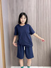 澳贝妮纯棉短袖男女同款夏季全棉纯色t恤半袖打底衫100%新疆棉上衣体恤 藏蓝色 L  110-125斤 实拍图