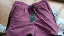 艾伦伯顿（Alen Botun） 运动短裤女瑜伽裤双层大码夏季宽松速干薄款透气五分裤健身跑步沙滩裤子 紫黑【显瘦 宽松 透气】 2XL 实拍图