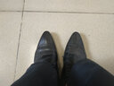 村哥牛皮男士皮鞋真皮商务布洛克正装皮鞋尖头英伦雕花男鞋 黑色 40 实拍图
