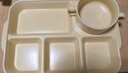 摩登主妇减脂分格餐盘减脂月子餐具一人食学生早餐盘儿童陶瓷快餐盘子 奶油黄（餐盘+双耳碗） 实拍图