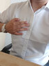 格润欧尚夏季休闲短袖衬衫男半袖纯色商务工装衬衣职业正装男装衬衫上衣 白短 3XL 实拍图