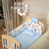 看宝贝（lookbaby）婴儿床多功能床实木可拼接床可移动无漆 大床|蚊账+棕垫+海底粉+护理台 实拍图