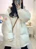 FOX.G羽绒棉服女士2026新款冬季加厚外套秋冬棉衣中长款女装韩版面 假两件白拼粉撞色棉服 S 【建议115斤以内】 实拍图