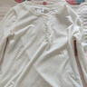 云皎螺纹白色长袖t恤女打底衫款春秋季内搭小清晰衫新修身上衣 白色 M 100-110斤 实拍图