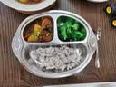 迪士尼 宝宝分格餐盘儿童不锈钢餐具卡通防摔幼儿园小孩家用辅食碗 米奇蓝 实拍图