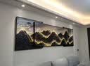 墨派（Mopai）背有靠山客厅装饰画现代轻奢沙发背景墙挂画抽象叠加新中式山水画 流水生财 180x50cm(适合2.5米沙发)晶瓷 实拍图