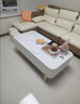 京昕 岩板茶几客厅简约茶几电视柜组合大理石纹茶几小户型带软包茶几 白色+雪山白【金架岩板】 100cm*50cm茶几   实拍图