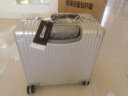 世界地理飞行员空姐登机箱铝镁合金行李箱铝框18英寸旅行箱男电脑密码箱 奢华银（竖纹铝镁合金） 18英寸 -可登机 晒单实拍图