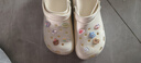 利达妮（TZLDN）洞洞鞋女款2024年最新款外穿防滑防臭厚底eva孕妇包头凉鞋女夏季 奶油白小花 【10颗装】 40-41 【标准码】 实拍图