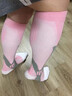 Tuban专业运动小腿压缩袜跑步女男马拉松健身篮球跳绳压力袜子长筒透气 桔黄+粉色【两双装更实惠】 L/XL【40-46鞋码】 实拍图
