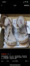 ZHR凉鞋女金属装饰一字细带搭扣气质粗高跟韩版百搭 米色 39 实拍图