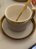 SUCCOHOMEWARE 欧式咖啡杯套装高档陶瓷杯礼盒装带托盘轻奢办公室家用下午茶杯 灰色大金（一杯一碟一金勺） 实拍图