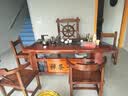 老船木茶桌椅组合家用客厅实木茶几套装办公室泡茶台一体烧水壶桌 2.0米桌+2圈椅2靠背椅1船舵椅 实拍图