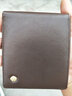 头层牛皮老人头钱包男 短款横版钱夹 男士青年休闲拉钱包 棕色 实拍图