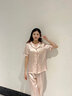 丝界推荐【商场同款】真丝睡衣女纯色桑蚕丝美肤减龄丝绸家居服套装 实拍图