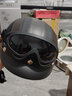摩多汇合（MODOCONFLUENCE）自行车头盔复古男女四季半盔骑行防护安全帽护耳护颈冬季保暖皮盔 黑棕（赠护目镜） 实拍图
