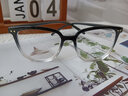 LESCA LUNETIER黑框眼镜防蓝光辐射可配近视无度数素颜平光镜男潮眼镜框架女 黑白渐变 近视300度 实拍图