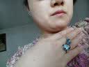 欧采妮托帕石耳环18K玫瑰金彩色宝石耳钉 镶嵌蓝色宝石耳饰女款 18K玫瑰金（定制） 实拍图