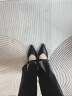 卓诗尼玛丽珍女鞋2024年春夏季新款设计感小皮鞋子复古尖头粗跟单鞋女 黑色 37 晒单实拍图