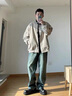 迪伽达秋冬外套男飞行夹克男棉服外套男加绒加厚棒球服男美式复古感情侣 TMZXF-W04灰色（春秋款） M 【建议95-105斤】 实拍图