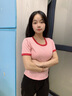 蝗裳一族女士T恤2024夏季新款韩版圆领简约百搭修身显瘦洋气上衣短袖t恤女 粉色 M 建议90-100斤 实拍图