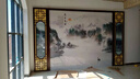 久久猫新中式岩板电视背景墙轻奢实木花格护墙板线条边框瓷砖微晶石山水 定制岩板/平方 实拍图