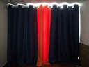 梦达莱全遮光窗帘成品免打孔安装罗马杆一整套卧室定制客厅防风保暖遮阳 拼接款：孔雀蓝+橘色 适用宽2.1-2.6米【窗帘高2.2米】 实拍图