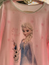 迪士尼Disney冰雪奇缘儿童睡衣女孩夏季薄款爱莎公主女童莫代尔中袖家居服套装 粉色 120  实拍图
