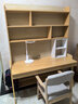 久念实木书桌书柜书架一体可升降中小学生专用学习桌写字桌家用电脑桌 原木色【书桌+12#升降椅】 140*60*190CM 实拍图