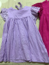 贝壳元素女童夏装飞袖娃娃衫 韩版女童童装短袖T恤裙衫 tx5773 淡紫色 140cm 晒单实拍图