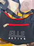 ELLE ACTIVE轻便大容量斜挎单肩包简约百搭女包时尚日常百搭拼色月牙包包 蓝色 实拍图
